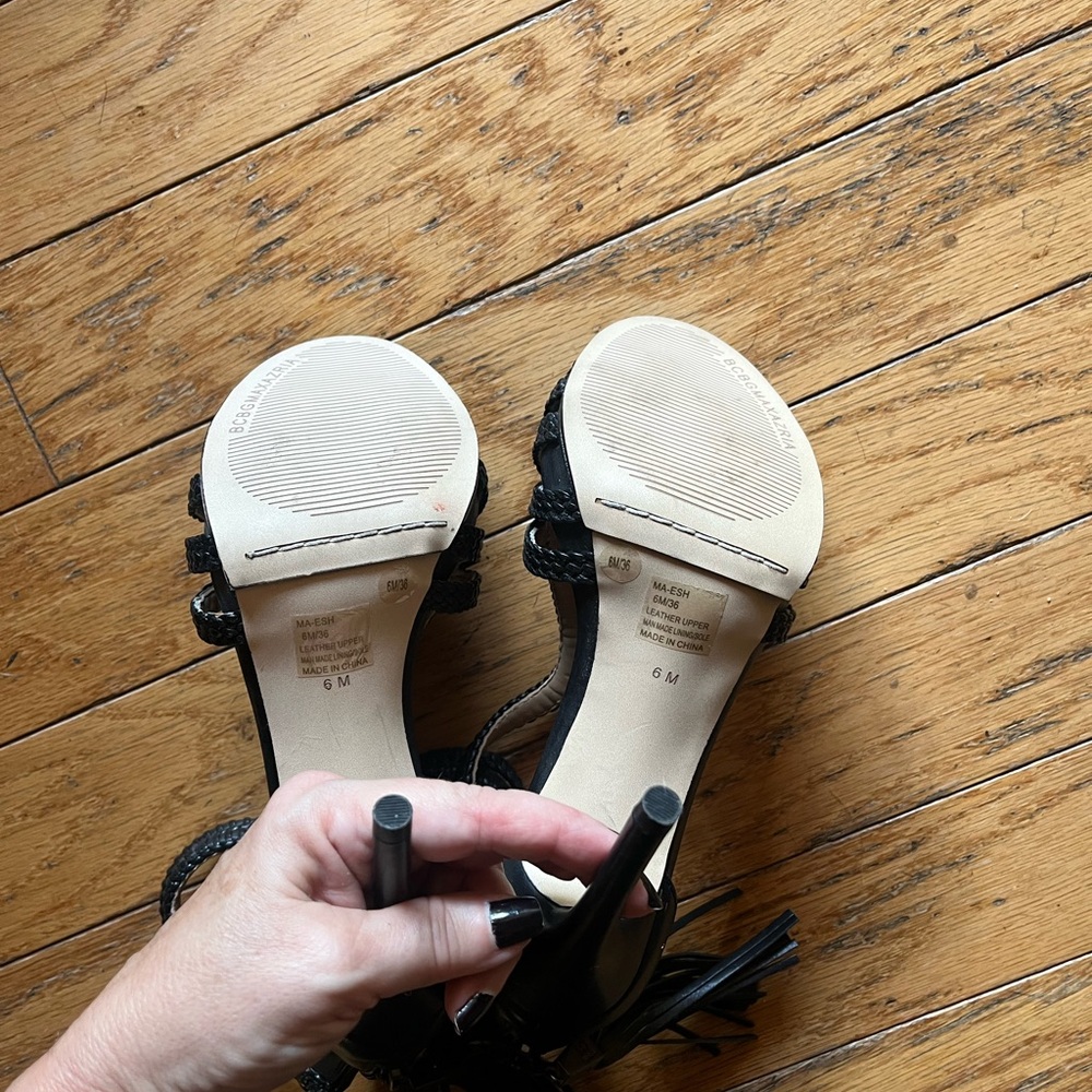 BCBG Paris Black Strappy Heels - Picture 5 of 5